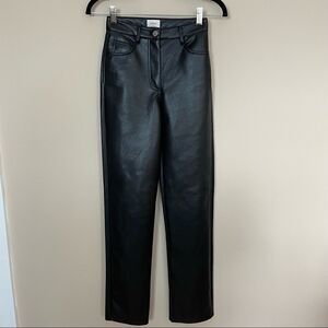 Aritzia Wilfred Faux Leather Straight Leg Pants sz 00